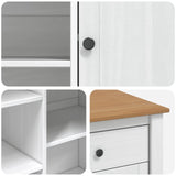 Kitchen Trolley PANAMA 2 pcs White and Honey Wax Solid-Pine 3425391