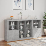 Sideboard with LED Lights Concrete Grey 202x37x100 cm 3209187