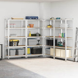 5-Layer Storage Shelves 4 pcs Silver Steel&Engineered Wood 3307591