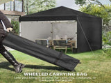 3 x 3m Metal Frame Gazebo, Pop Up Event Shelter with 2 Sidewalls, Weight Bags and Wheeled Bag, Black T3398P315467