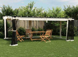 Gazebo with Mesh Walls Cream 4x3 m Steel 4003911