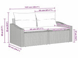 Garden Sofa with Cushion 123 x 62 x 69 cm Poly Rattan 42006775
