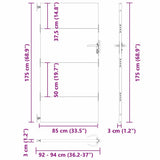 Garden Gate with Lock Black 85 x 175 cm Powder-coated steel 42015882