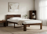 Single Bed Frame with Headboard ROSTOCK Dark Brown 100 x 200 cm 903416