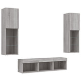 5 Piece TV Wall Units with LED Grey Sonoma Engineered Wood 3216609