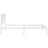 Metal Bed Frame without Mattress with Headboard White 107x203cm 350927
