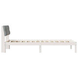 Bed frame White and light grey 90 x 190 cm Solid pine wood 878648