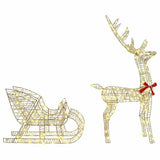 Reindeer Pull Sleigh 200 LEDs Warm white 70 x 26 x 129 cm PET 42019080