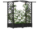 Raised Bed with Trellis and Roof Black 124 x 40 x 125 cm PP 42032527