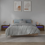 Bedside Cabinets 2 pcs with LEDs Brown Oak 60x35x40 cm 3144974