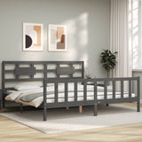 Bed Frame without Mattress Grey 200x200 cm Solid Wood Pine 3192578