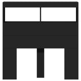 Headboard Cabinet with LED Black 100x17x102 cm 839183