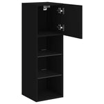 ZNTS TV Cabinet with LED Lights Black 30.5x30x90 cm 837003