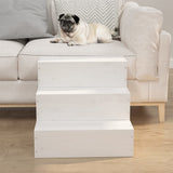 Pet Stair White 40x37.5x35 cm Solid Wood Pine 822462