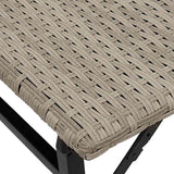 5 Piece Garden Dining Set Foldable Light Grey Poly Rattan 365948