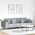 Fabric Sofa with Cushion Light Grey 208 cm Fabric 3335143