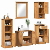 Bathroom Furniture Set VIGO 5 pcs Honey Brown Solid Pine Wood 3328547