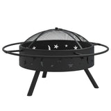 Fire Pit with Poker 70 cm XXL Steel 360064