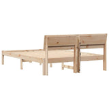 Bed Frame with Headboard Brown 140 x 190 cm Solid Pine Wood 872782