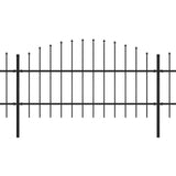 Garden Fence with Spear Top Steel 1248x100 cm Black 277718