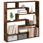 ZNTS Wall Cube Shelf 7 Compartments Smoked Oak Engineered Wood 860026