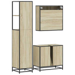 ZNTS 3 Piece Bathroom Furniture Set Sonoma Oak Engineered Wood 3301166