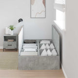 Storage Bed Frame Concrete Grey 90 x 200 cm Engineered Wood 3335344