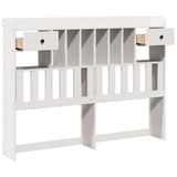 Headboard with Storage White 140 cm Solid Wood Pine 855512