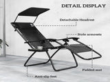 Zero Gravity Lounger Chair, Folding Reclining Patio Chair with Shade Cover, Padded Seat, Cup Holder, T3398P327987
