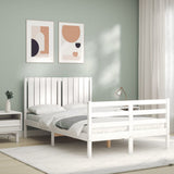 Bed Frame without Mattress White 120x200 cm Solid Wood 3194762