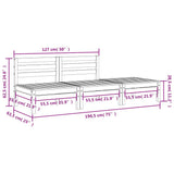 Garden Sofa Natural Wood Solid Douglas Fir wood 3-seater Modular 838038