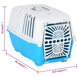 Pet Carrier White and Blue 48x31.5x33cm Polypropylene 172216