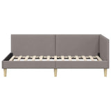 Corner Bed Frame with Headboard Taupe 90 cm x 190 cm Velvet 42016186