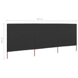 3-panel Wind Screen Fabric 400x160 cm Anthracite 47150