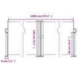 ZNTS Retractable Side Awning Beige 140x1200 cm 4004810