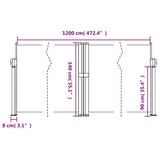 Retractable Side Awning Terracotta 140x1200 cm 4004813
