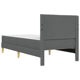 Bed Frame with Mattress Dark Grey 90 x 190 cm Fabric 3415251