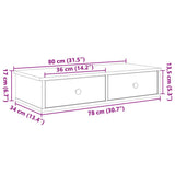 Wall Shelf with Drawers Grey Sonoma 80x31x17 cm Engineered Wood 859955