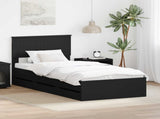 Bed Frame with Drawer Black 90 x 200 cm Engineer Wood 3410743