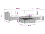 5 pcs Rattan Lounge Set with Cushions GENDT Natural Rattan 3429848