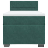 Box Spring Bed with Mattress Dark Green 90x200 cm Velvet 3286225