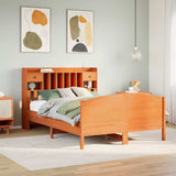 Bookcase Bed without Mattress Wax Brown 160x200cm Solid Wood Pine 3323139