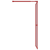 Walk-in Shower Wall with Clear ESG Glass Red 100x195 cm 154946