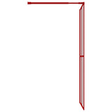Walk-in Shower Wall with Clear ESG Glass Red 100x195 cm 154946