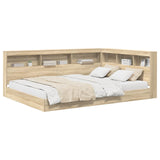 Bookcase Bed Sonoma oak 160 x 200 cm Engineered wood 3335740
