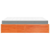 Bed with Mattress Wax Brown 180x200 cm Super King Solid Wood Pine 3281927