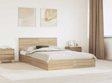 Storage Bed with Drawer Sonoma Oak 120 x 190 cm Engineered Wood 3408475