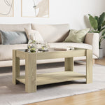 ZNTS Coffee Table with LED Sonoma Oak 93x53x45 cm Engineered Wood 847555