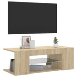 TV Cabinet with LED Lights Sonoma Oak 90x39x30 cm 804241