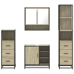 ZNTS 4 Piece Bathroom Furniture Set Sonoma Oak Engineered Wood 3301296